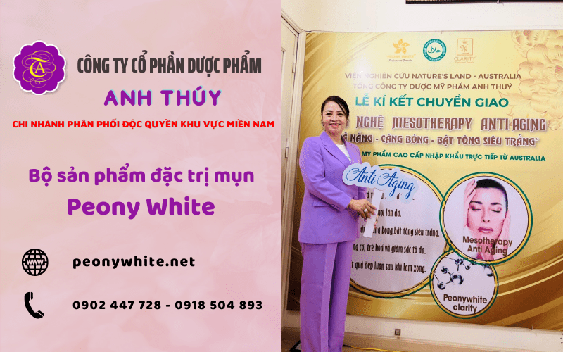 Bộ sản phẩm đặc trị mụn Peony White Bộ sản phẩm đặc trị mụn Peony White