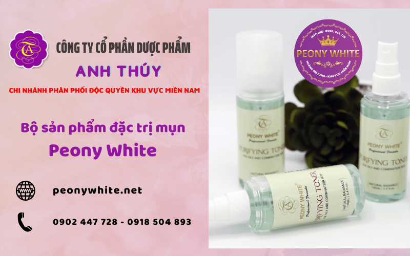 Bộ sản phẩm đặc trị mụn Peony White Bộ sản phẩm đặc trị mụn Peony White
