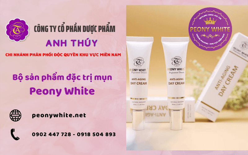 Bộ sản phẩm đặc trị mụn Peony White Bộ sản phẩm đặc trị mụn Peony White